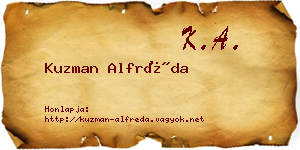 Kuzman Alfréda névjegykártya